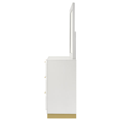 Caraway White 6-Drawer Dresser With Mirror