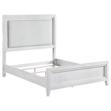 Marielle Distressed White Eastern King Panel Bed