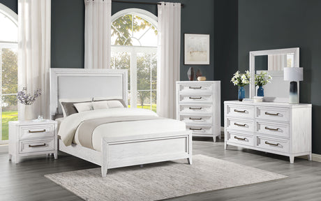 Marielle Distressed White 5-Piece Cal King Bedroom Set