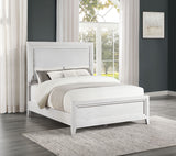 Marielle Distressed White California King Panel Bed