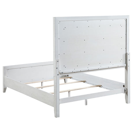 Marielle Distressed White California King Panel Bed