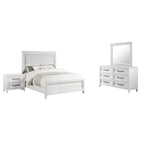 Marielle Distressed White 4-Piece Queen Bedroom Set