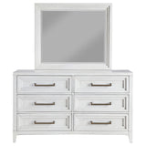 Marielle Distressed White 6-Drawer Dresser With Mirror