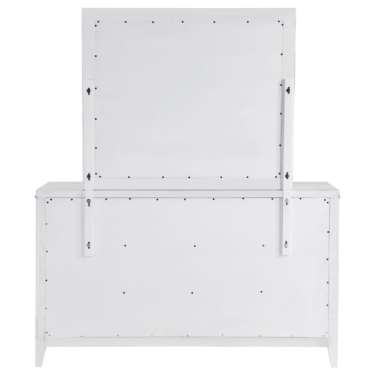 Marielle Distressed White 6-Drawer Dresser With Mirror
