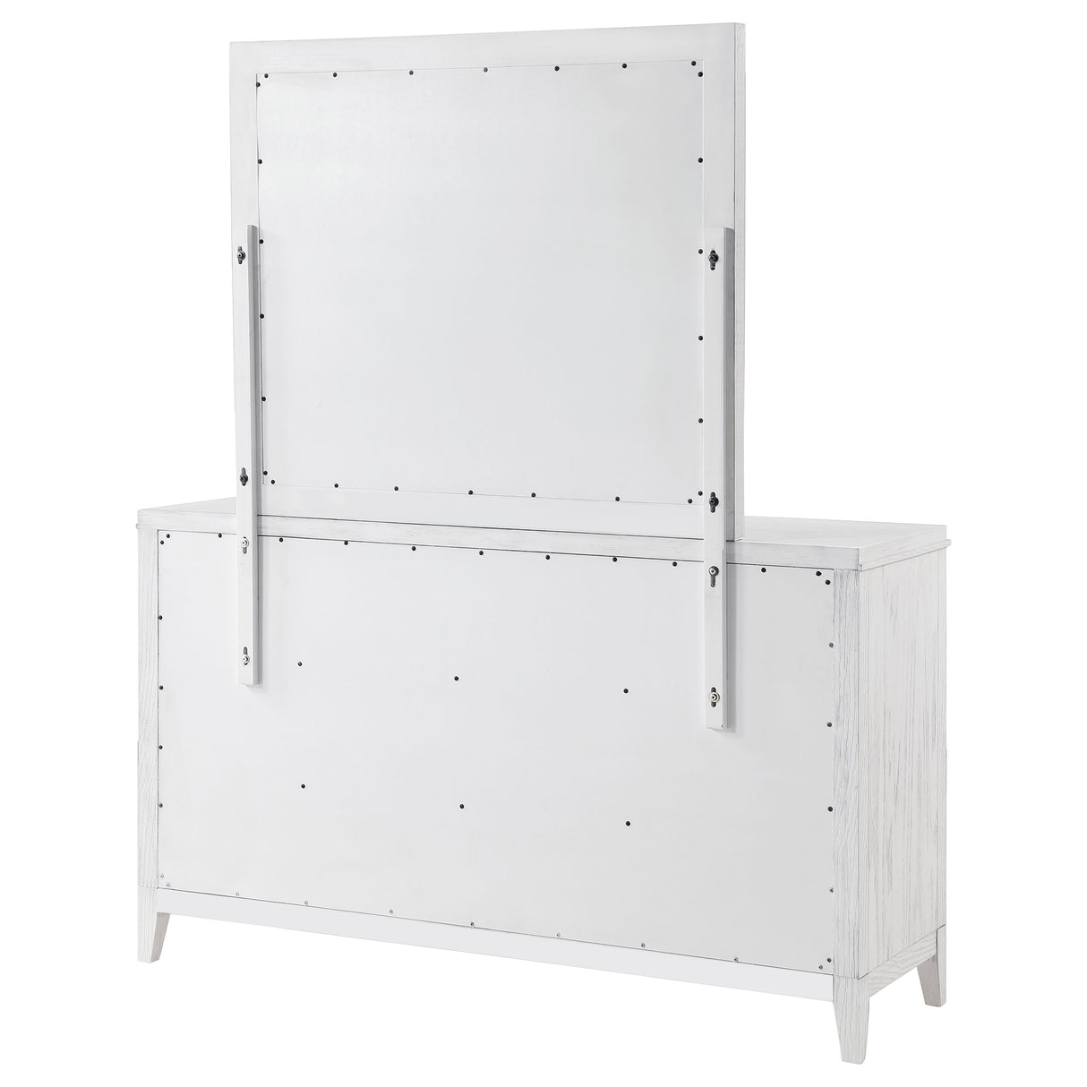 Marielle Distressed White 6-Drawer Dresser With Mirror