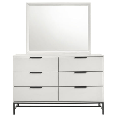 Sonora White 6-Drawer Dresser With Mirror