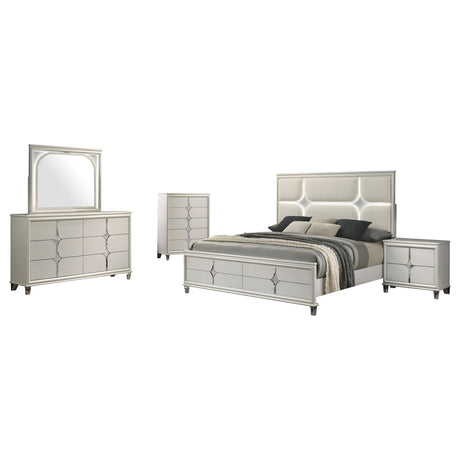Olivia Pearl White 5-Piece Eastern King Bedroom Set