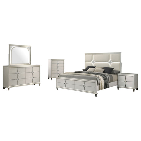 Olivia Pearl White 5-Piece Queen Bedroom Set