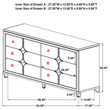 Olivia 6-drawer Dresser Cabinet Pearl White
