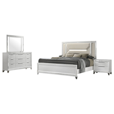Marmore White 4-Piece Eastern King Bedroom Set