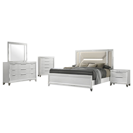 Marmore White 5-Piece Eastern King Bedroom Set