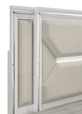 Marmore White 64-Inch Eastern King Panel Bed Led Headboard