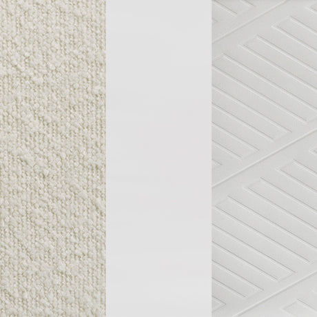 Marmore White 64-Inch Eastern King Panel Bed Led Headboard