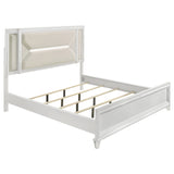 Marmore White 64-Inch California King Bed Led Headboard