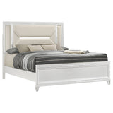 Marmore White 64-Inch California King Bed Led Headboard