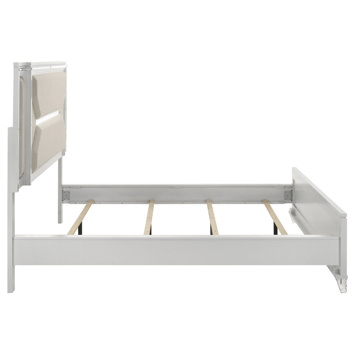 Marmore White 64-Inch California King Bed Led Headboard