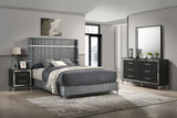 Lucia Grey 4-Piece Eastern King Bedroom Set Grey Black