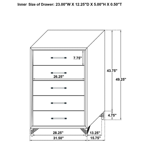 Lucia Grey 5-Piece Eastern King Bedroom Set Black