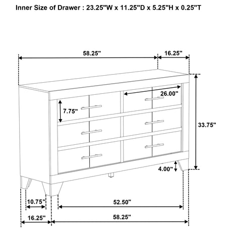 Trenton 6-drawer Bedroom Dresser Rustic Cream