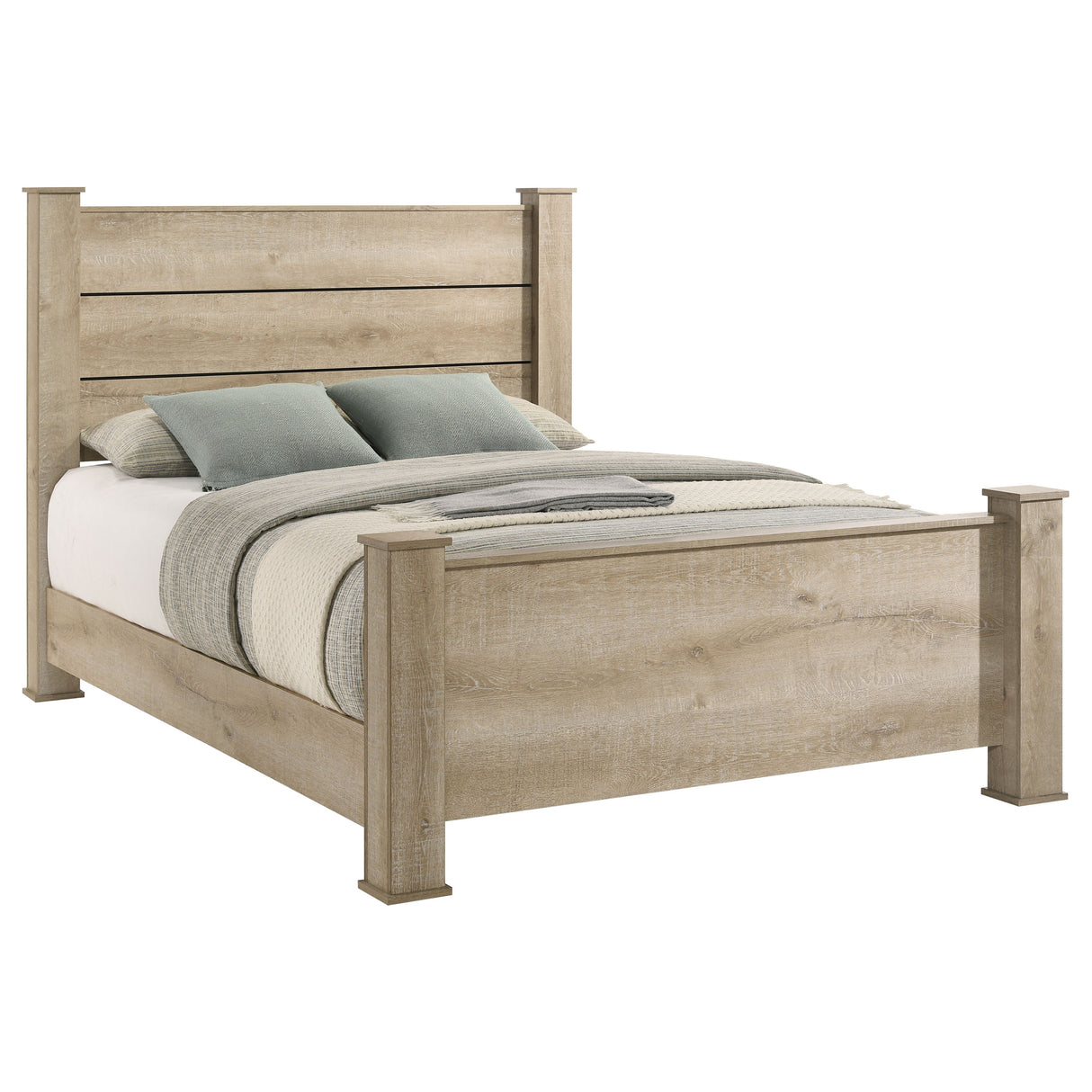 Oakglen 55-inch California King Panel Bed Weathered Oak