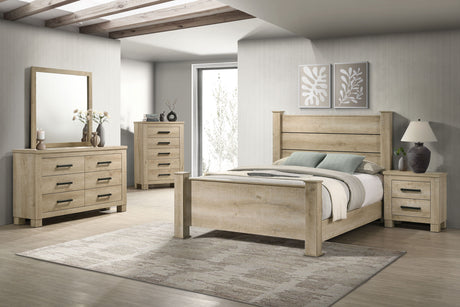 Oakglen 55-inch California King Panel Bed Weathered Oak