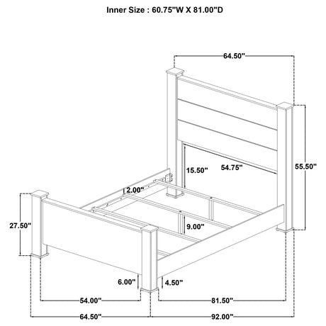Oakglen 4-piece Queen Bedroom Set Weathered Oak