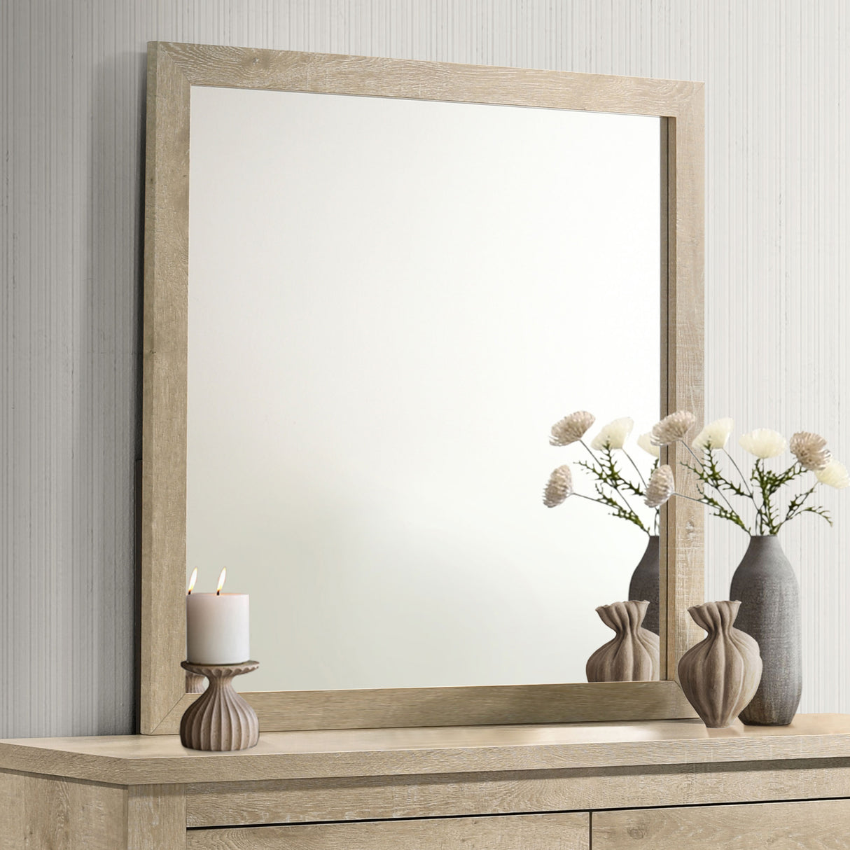 Oakglen Dresser Mirror Weathered Oak