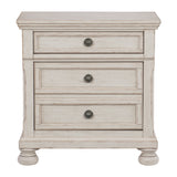 Bethel Wire Brushed White Nightstand