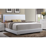 Lorimar White Synthetic Leather & Chrome Leg Eastern King Bed