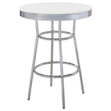 Theodore Round Bar Table Chrome And Glossy White