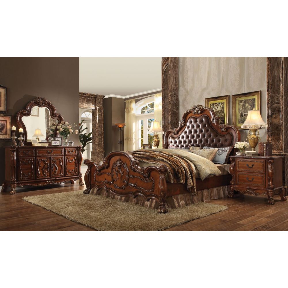  Acme Louis Philippe Eastern King Bed in Cherry : Home