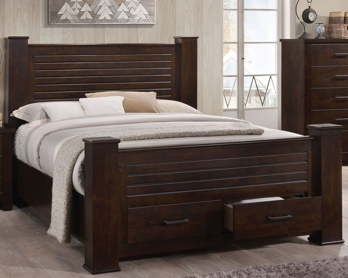 Panang Mahogany Panel Storage Bedroom Set