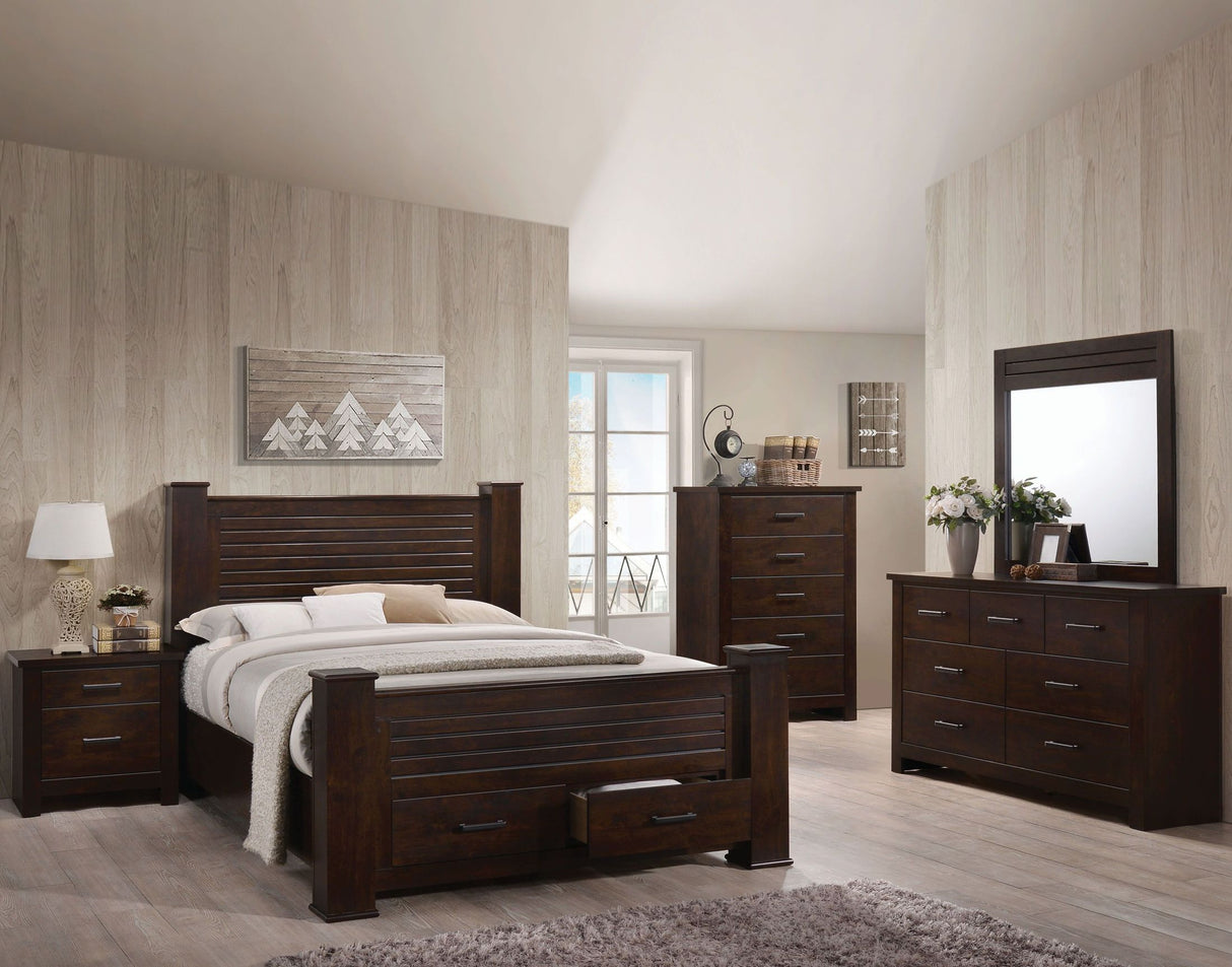 Panang Mahogany Panel Storage Bedroom Set