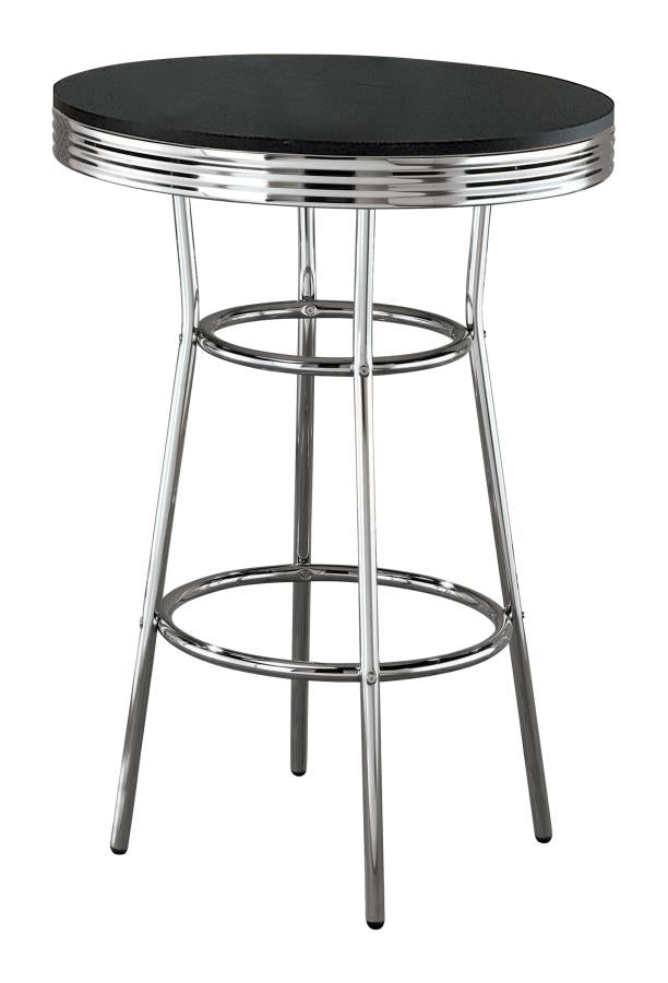Theodore Round Bar Table Black And Chrome