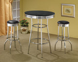 Theodore Upholstered Top Bar Stools Black And Chrome (Set Of 2)