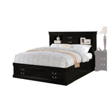 Louis Black Finish Philippe Iii Queen Bed