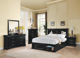 Louis Black Finish Philippe Iii Queen Bed
