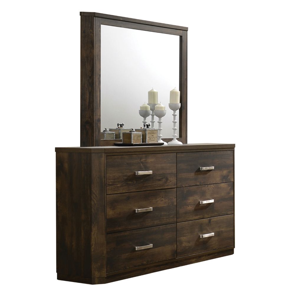 Elettra Rustic Walnut Finish Mirror