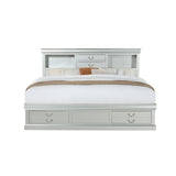 Louis Platinum Finish Philippe Iii Queen Bed