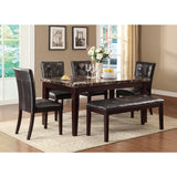 Teague Espresso Faux-Marble Top Dining Table