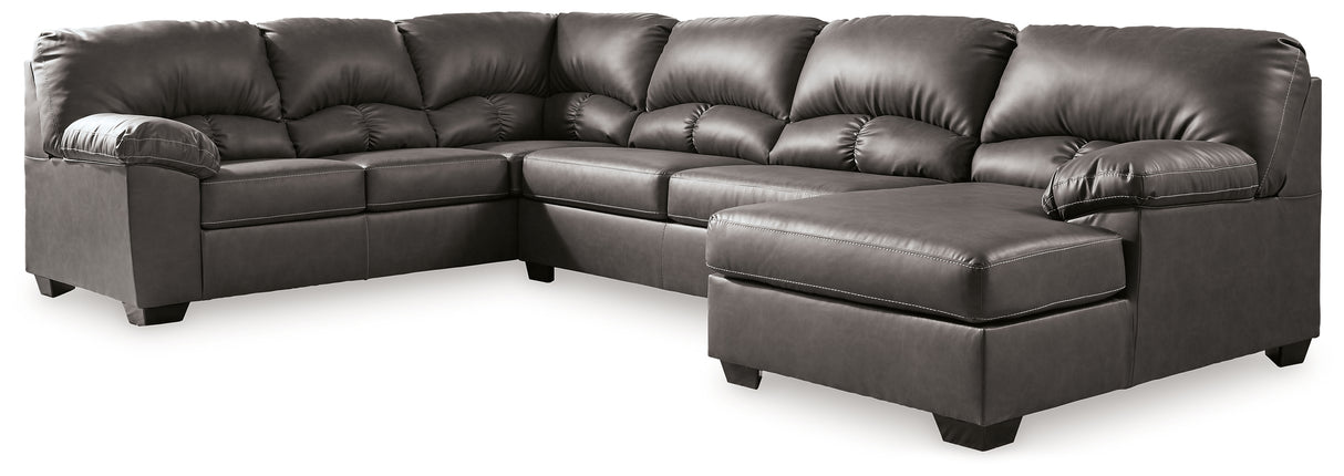 Aberton Gray 3-Piece Sectional With Chaise