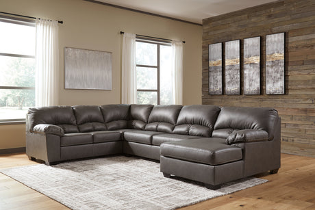 Aberton Gray 3-Piece Sectional With Chaise