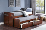 Rowe Dark Cherry Twin/Twin Bed With Storage Boxes