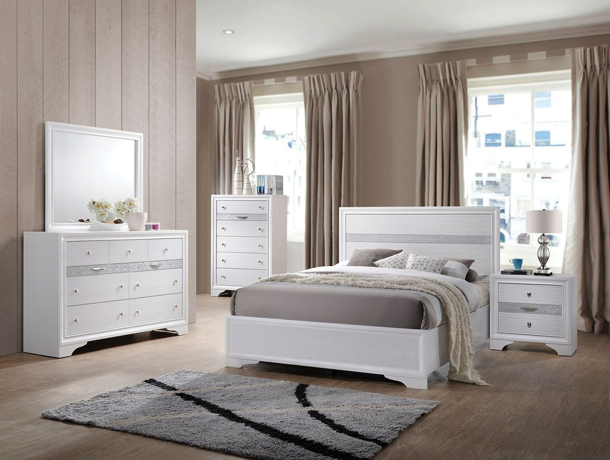 Naima White Finish Twin Bed