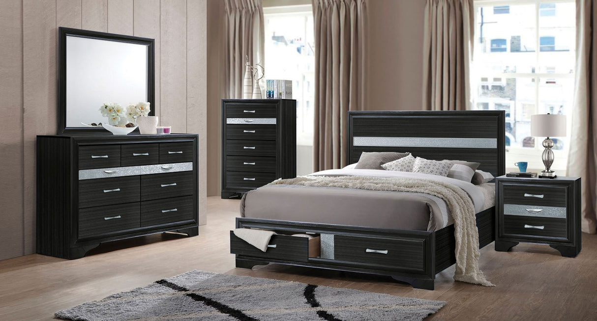 Naima Storage Bedroom Set (Black)