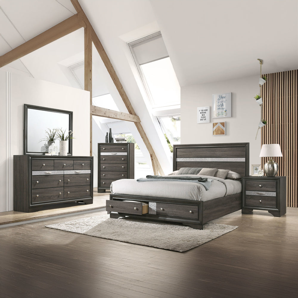 Naima Gray Finish Nightstand