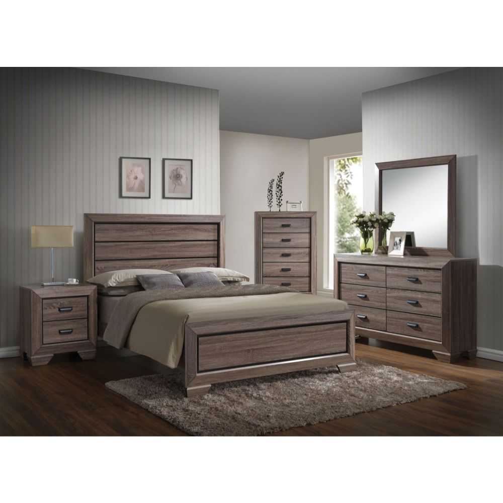 Lyndon Weathered Gray Grain Finish Eastern King Bed