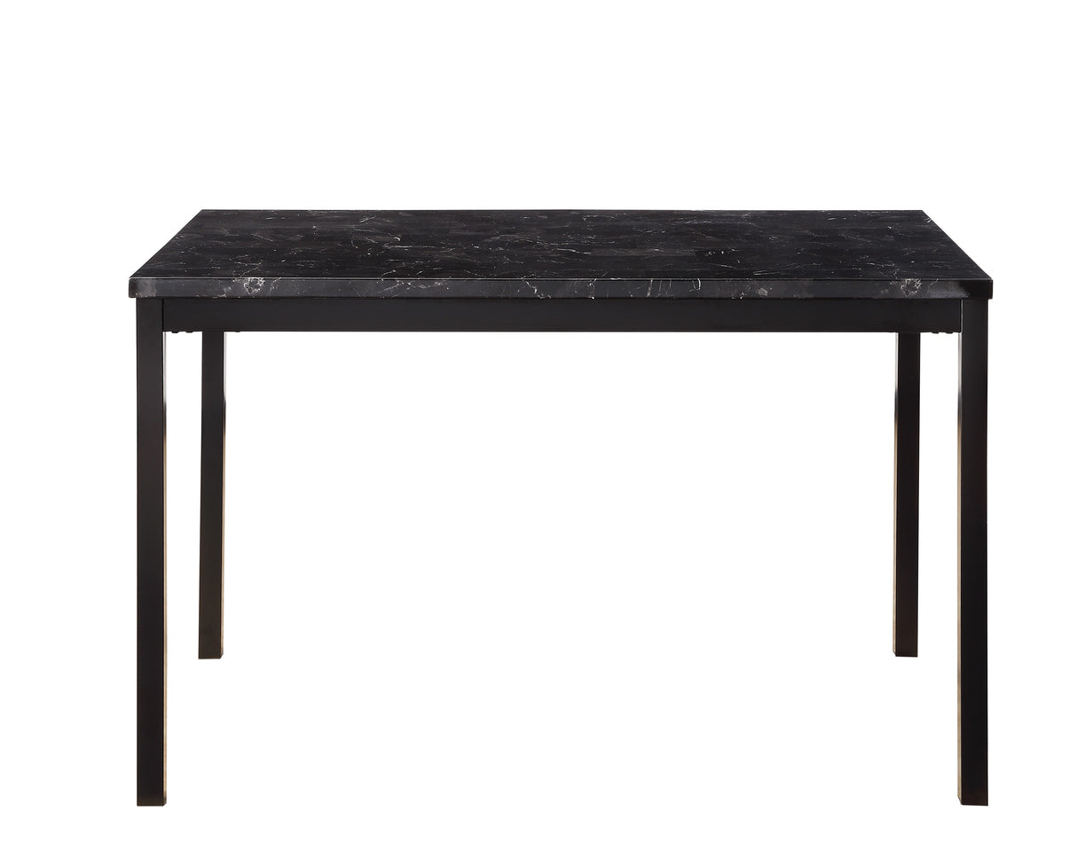 Tempe Black Dining Table, Faux Marble Top