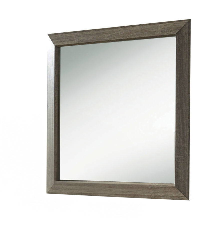 Lyndon Weathered Gray Grain Finish Mirror