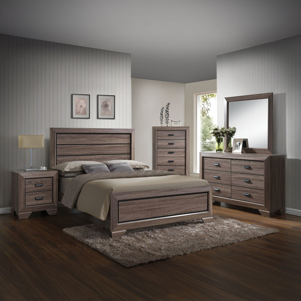 Lyndon Weathered Gray Grain Finish Mirror